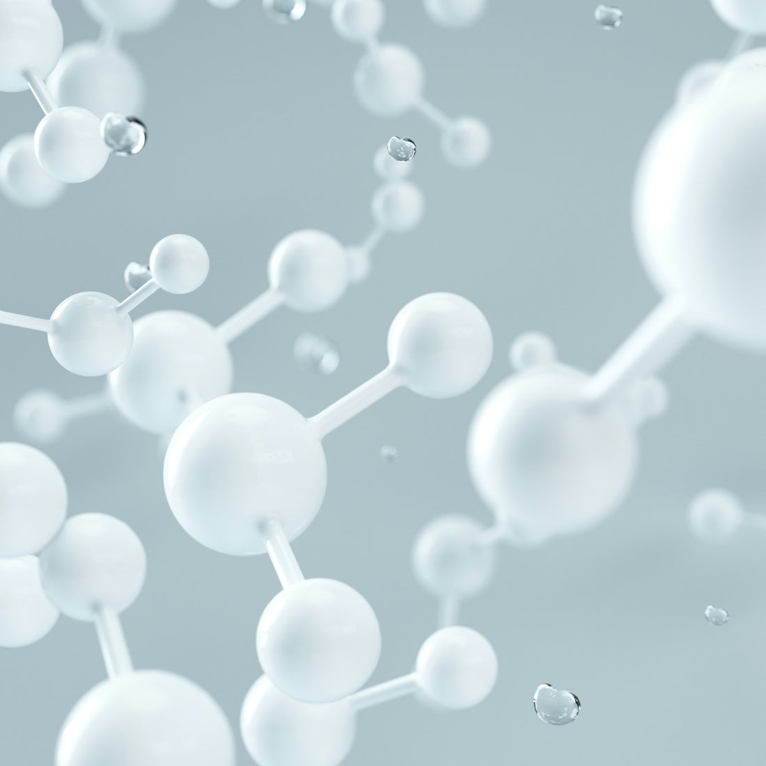 white molecular structure 3D render