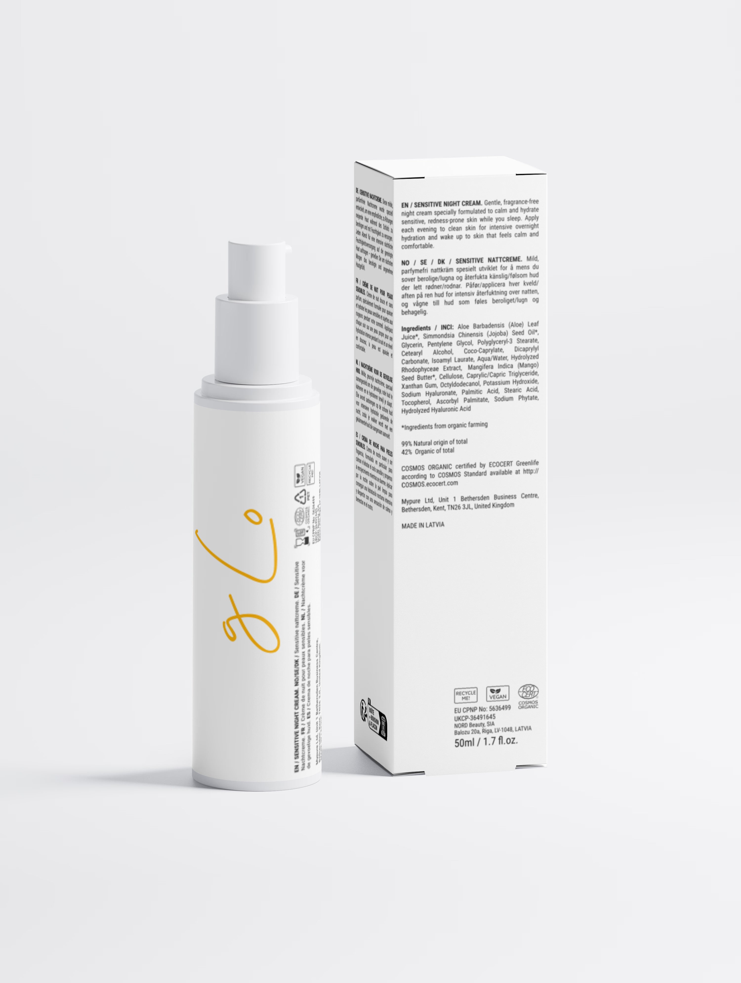 Sensitive Skin Overnight Cream, Fragrance-Free