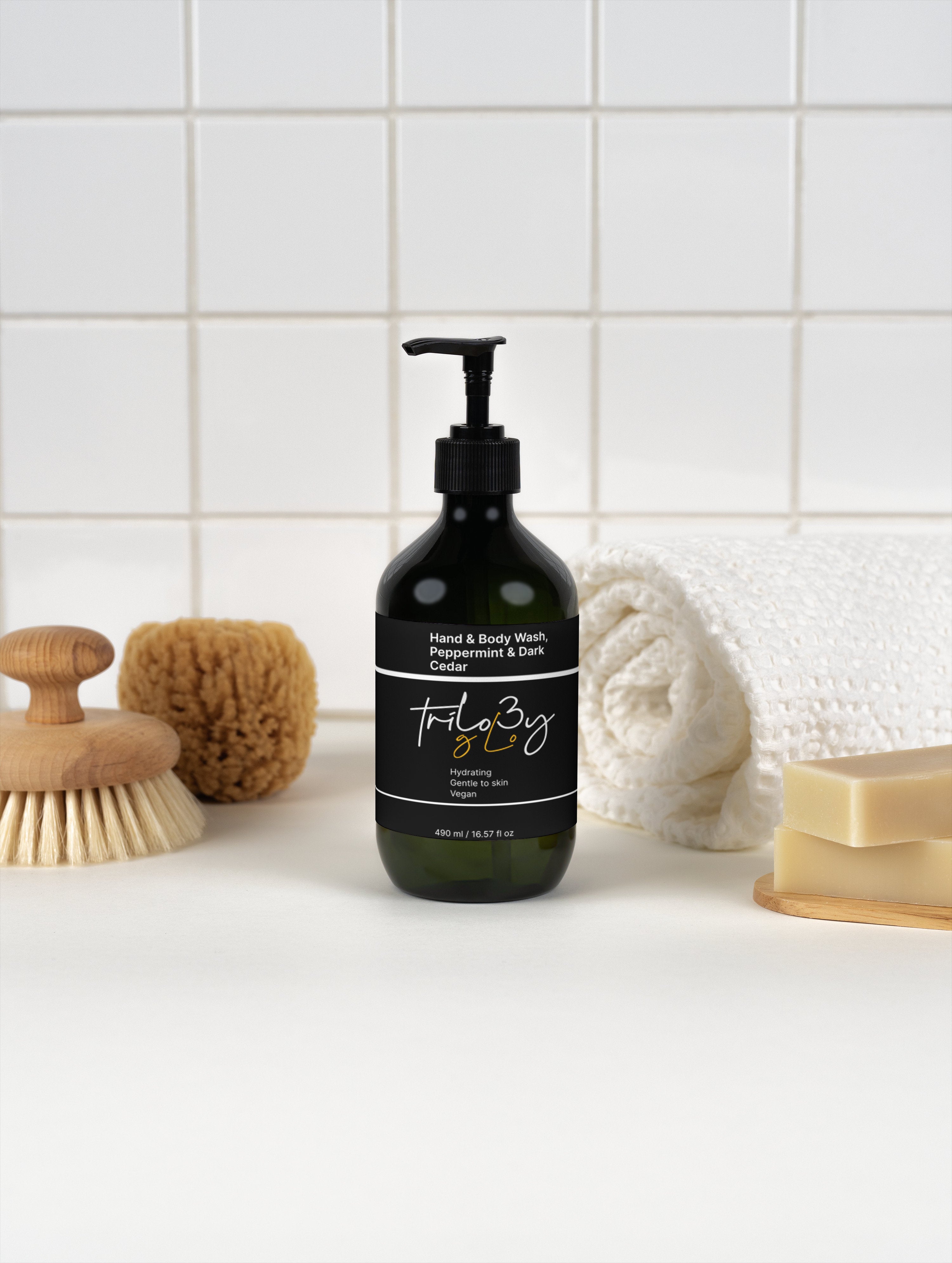 Hand & Body Wash, Peppermint & Dark Cedar - Trilogy Glo